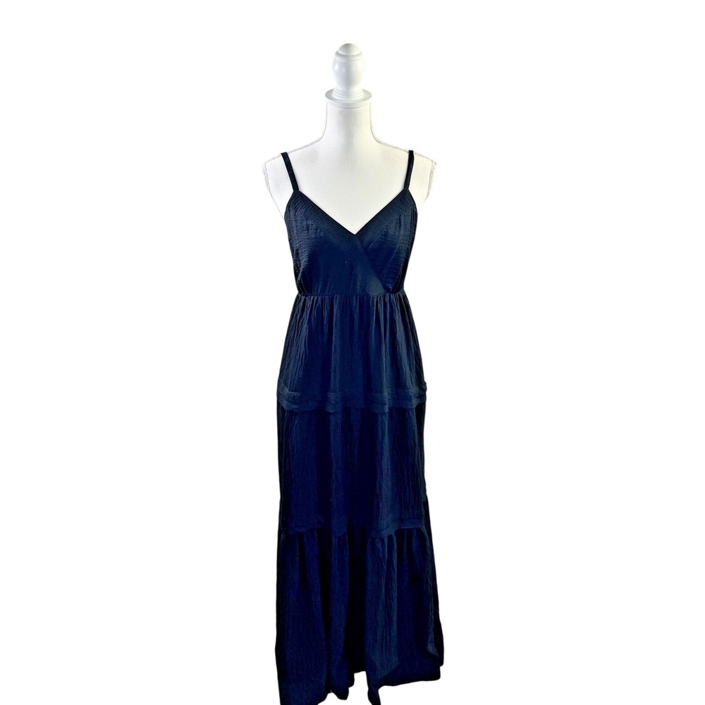 Simply Vera Wang Tiered Maxi Dress Black M cottagecore bohemian summer sundress